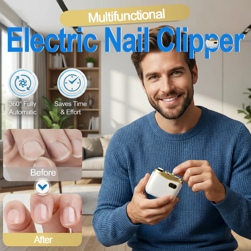 💥LAST DAY SALE 50% OFF💥 2-in-1 Electric Nail Clipper & Polisher 🏆 Universal automatic nail file for adults and children👶
