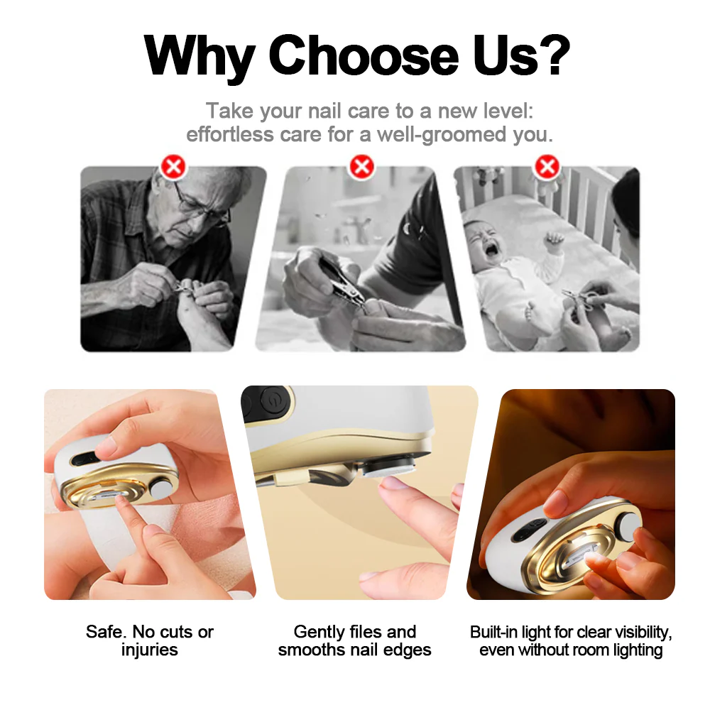 💥LAST DAY SALE 50% OFF💥 2-in-1 Electric Nail Clipper & Polisher 🏆 Universal automatic nail file for adults and children👶 - Image 2